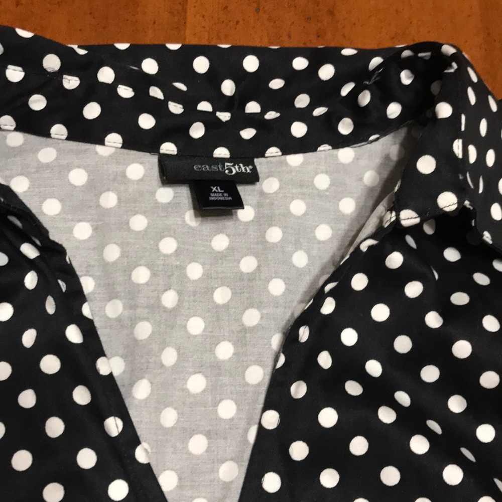 Polka dot faux wrap top